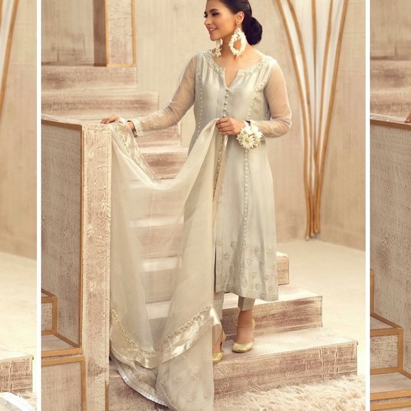 Umsha by Uzma babar formal 3 piece dress - Picture 5 of 8